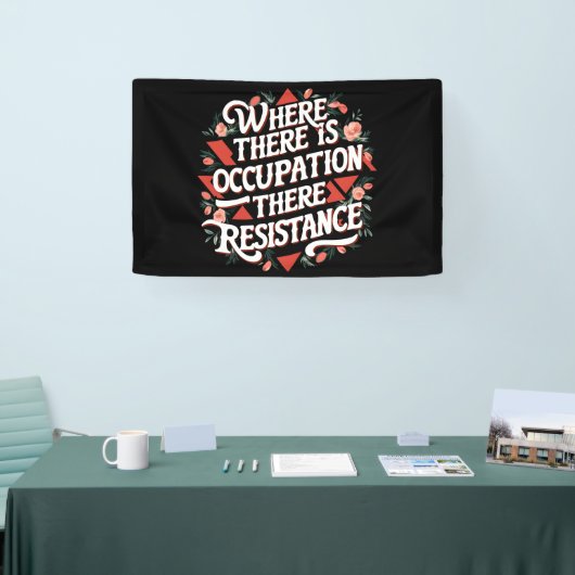 Waar er bezetting is, verzet spandoek (Beurs)