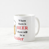 Waar er bier is - Welder Koffiemok (Voorkant rechts)