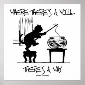 Waar er een testament is, is een weg (Gevist kat) Poster (Voorkant)