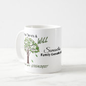 Waar er een Will Genealoy Familie Boom Mok is (Voorkant links)