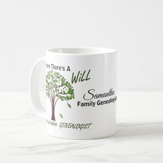 Waar er een Will Genealoy Familie Boom Mok is (Voorkant links)