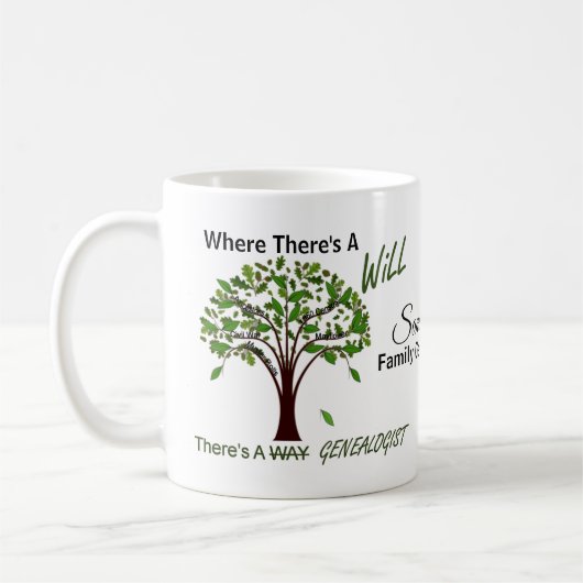 Waar er een Will Genealoy Familie Boom Mok is (Links)