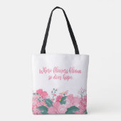 Waar Flowers bloom zo Hope Canvas tas citeert (Achterkant)