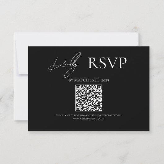 Waar Forever Begins Black Wedding RSVP Kaarten Kaartje (Voorkant)