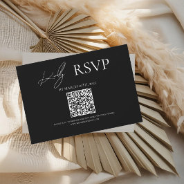 Waar Forever Begins Black Wedding RSVP Kaarten Kaartje