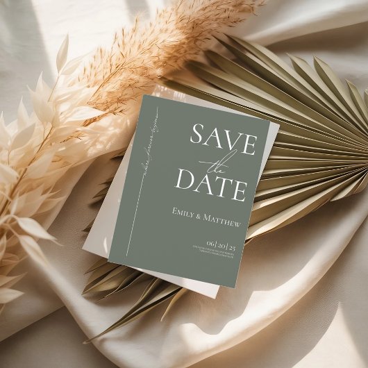 Waar Forever Begint Sage Save the Date Aankondigingskaart