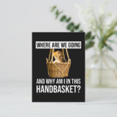 Waar gaan we heen en waarom zit ik in deze handgre briefkaart (Staand voorkant)