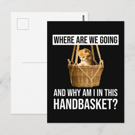 Waar gaan we heen en waarom zit ik in deze handgre briefkaart (Voorkant / Achterkant)