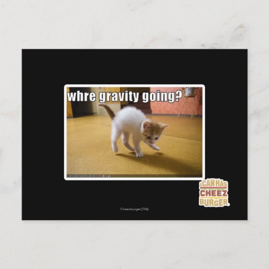 Waar gaat de zwaartekracht heen? briefkaart (Voorkant)