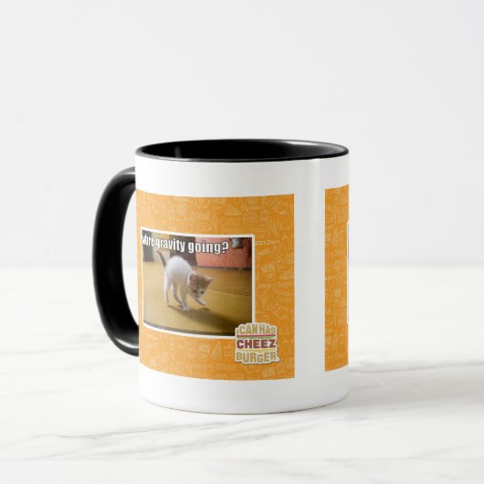 Waar gaat de zwaartekracht heen? mok (Voorkant links)