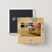 Waar gaat de zwaartekracht heen? vierkante button 5,1 cm (Voorkant /achterkant)