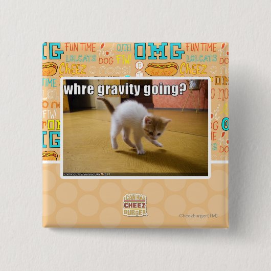 Waar gaat de zwaartekracht heen? vierkante button 5,1 cm (Voorkant)