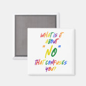 Waar gaat het om "NEE" voor activistische feminist Magneet (Voorkant / Achterkant)