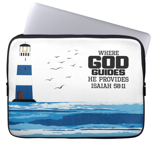 Waar God leidt dat hij het Hoesje van een laptop l Laptop Sleeve (Voorkant)