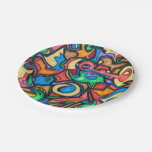 Waar heb je de Snoep-Abstracte kunst verstopt? Papieren Bordje (Gekanteld)