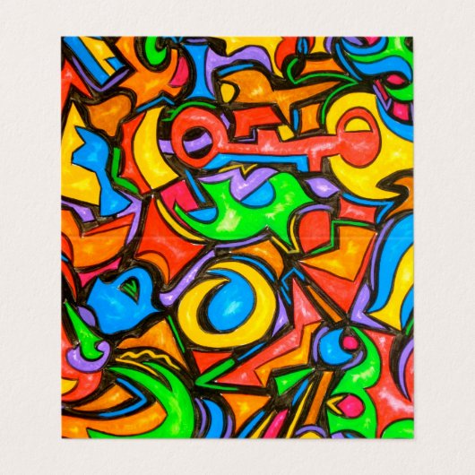 Waar heb je het Snoep verborgen? - Abstracte kunst Visitekaartje (Buitenkant ongevouwen)