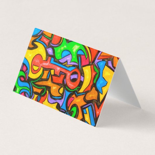 Waar heb je het Snoep verborgen? - Abstracte kunst Visitekaartje (Achterkant)