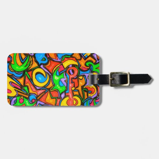 Waar hebt u het Snoep-hand Abstract geschilderd Bagagelabel (Voorkant horizontaal)