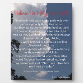 Waar heeft mijn Kite met fluffy Clouds gedicht EAS Fotoplaat