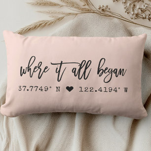 Waar het allemaal begon Brush Script Pink Coordina Kussen