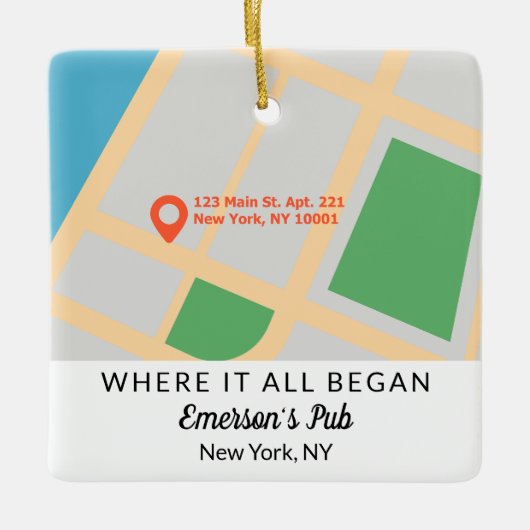 Waar het allemaal begon, houden koppels Kerstmis Keramisch Ornament (Voorkant)