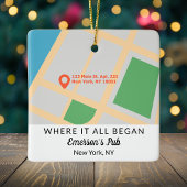 Waar het allemaal begon, houden koppels Kerstmis Keramisch Ornament