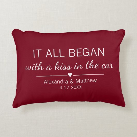 Waar het allemaal begon Romantische gepersonalisee Accent Kussen (Voorkant)