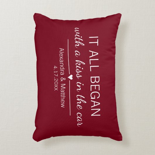 Waar het allemaal begon Romantische gepersonalisee Accent Kussen (Voorkant(Verticaal))