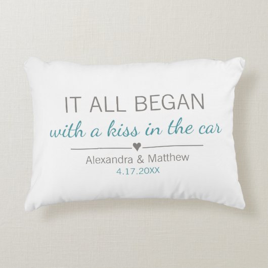 Waar het allemaal begon Romantische gepersonalisee Accent Kussen (Voorkant)