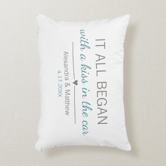 Waar het allemaal begon Romantische gepersonalisee Accent Kussen (Voorkant(Verticaal))