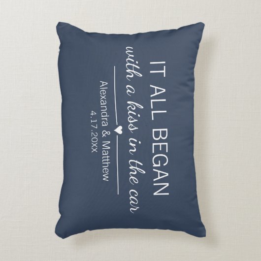 Waar het allemaal begon Romantische gepersonalisee Accent Kussen (Voorkant(Verticaal))