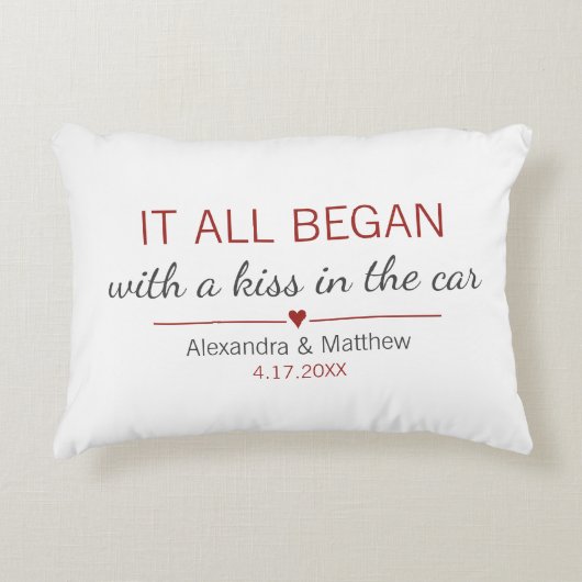 Waar het allemaal begon Romantische gepersonalisee Accent Kussen (Voorkant)