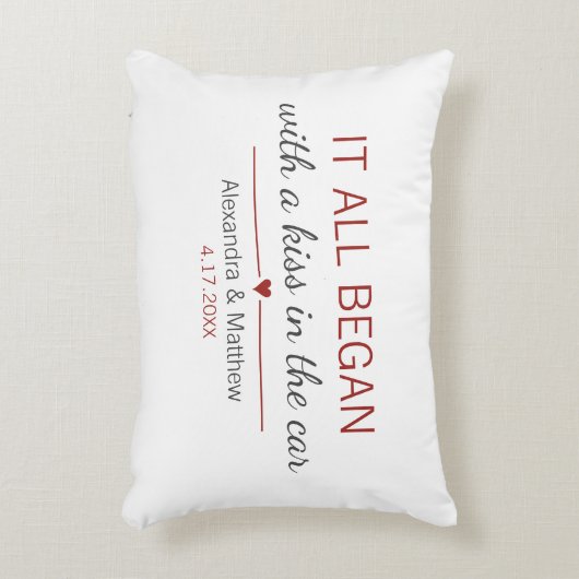 Waar het allemaal begon Romantische gepersonalisee Accent Kussen (Voorkant(Verticaal))