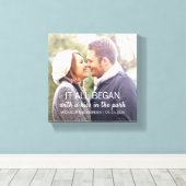 Waar het allen begonnen met de Persoonlijke Foto v Canvas Afdruk (Insitu (Houten vloer))