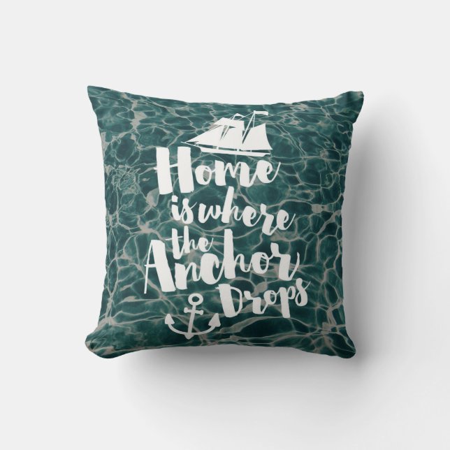 Waar het Anker Citaat daalt Kussen (Voorkant)