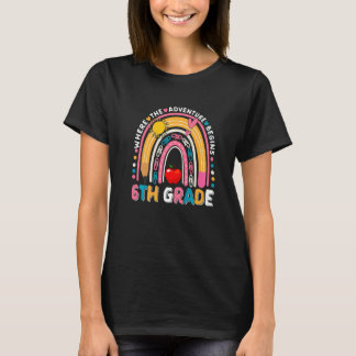 Waar het avontuur begint 6e klas terug naar school t-shirt