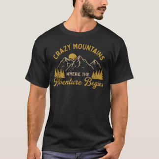 Waar het avontuur begint Crazy Mountains Wandelen T-shirt