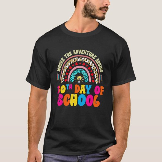 Waar het avontuur begint op 100e dag van de school t-shirt (Voorkant)
