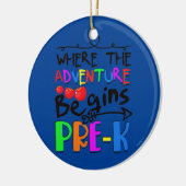 Waar het avontuur begint voor de Kinderdagzorg Keramisch Ornament (Links)