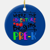 Waar het avontuur begint voor de Kinderdagzorg Keramisch Ornament (Achterkant)