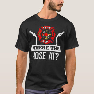 Waar het vuur van de brandweerman bij de grappige t-shirt