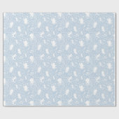 Waar het wilde Dingen Blauwe Floral Patroon Cadeaupapier (Vlak)