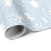 Waar het wilde Dingen Blauwe Floral Patroon Cadeaupapier (Rol Hoek)