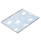 Waar het wilde Dingen Blauwe Floral Patroon Notitieboek (Linkerzijde)