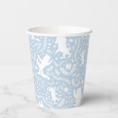 Waar het wilde Dingen Blauwe Floral Patroon Papieren Bekers (Achterkant)