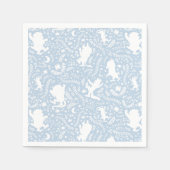 Waar het wilde Dingen Blauwe Floral Patroon Servet (Voorkant)