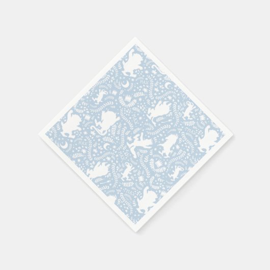 Waar het wilde Dingen Blauwe Floral Patroon Servet (Hoek)