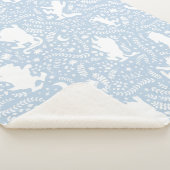 Waar het wilde Dingen Blauwe Floral Patroon Sherpa Deken (3/4)
