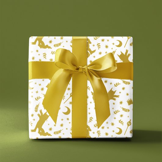 Waar het 'Wilde Dingen Gold Floral Birthday Patter Cadeaupapier