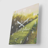 Waar hij me leidt, zal ik de hymne volgen vierkante klok (Hoek)